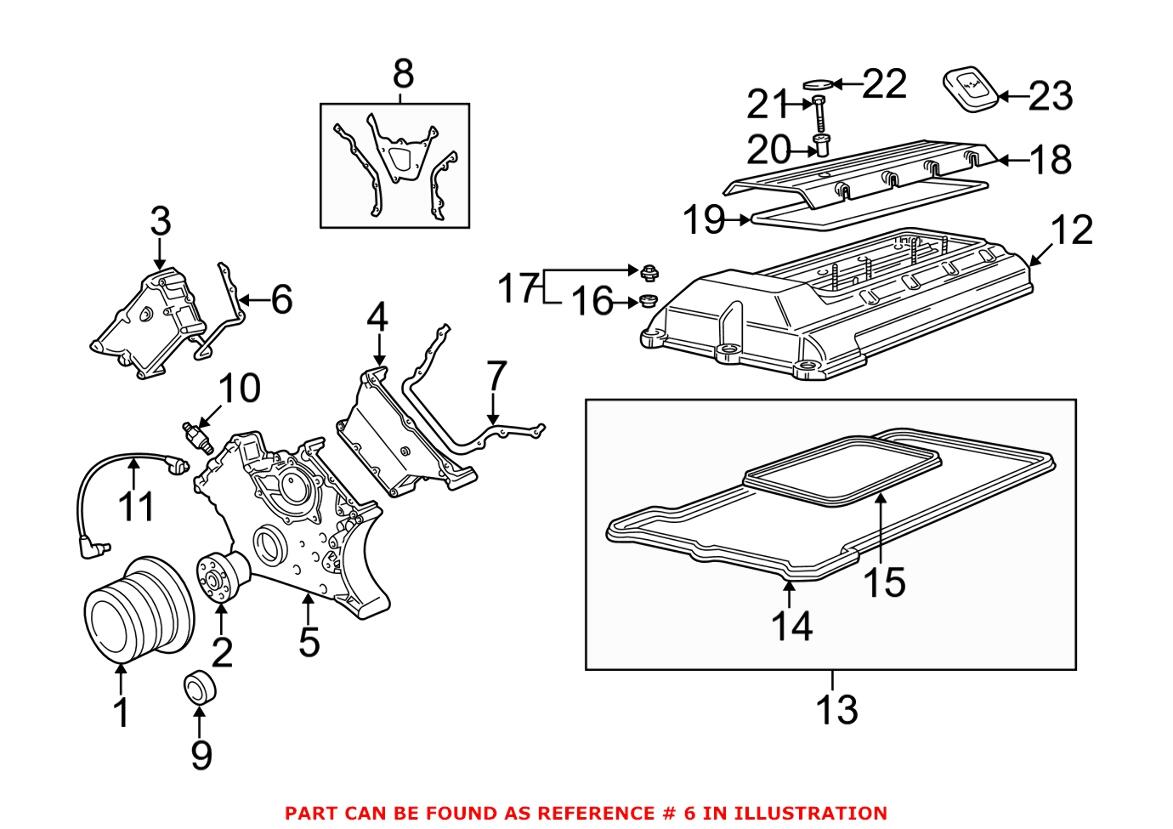 BMW Timing Cover Gasket - Passenger Side Upper 11141741127